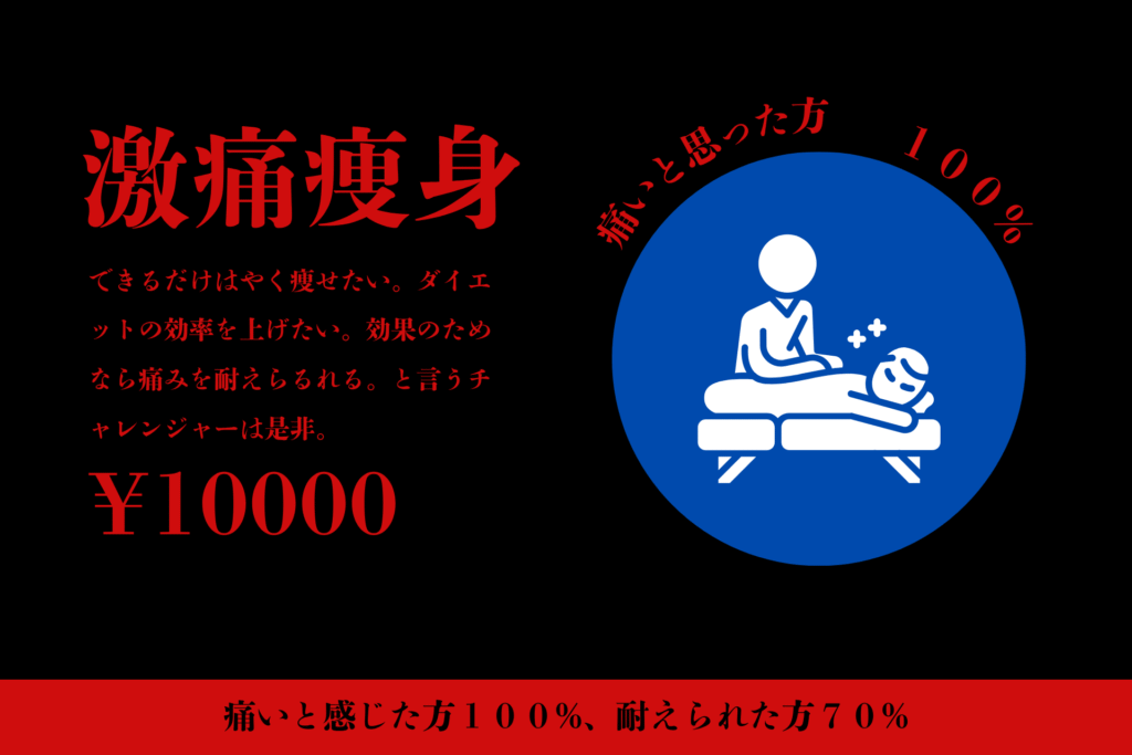 激痛痩身コース
整体 痩身 激痩せ